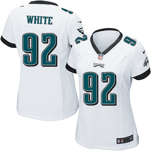 Women's Limited Reggie White Nike Jersey White Road - #92 NFL Philadelphia Eagles